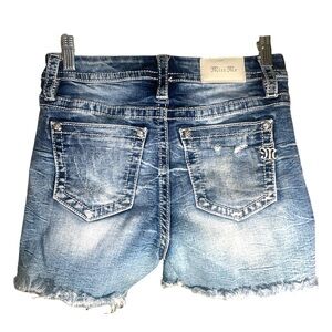 Miss Me Distressed Blue Jean Cut Off Shorts Size 26